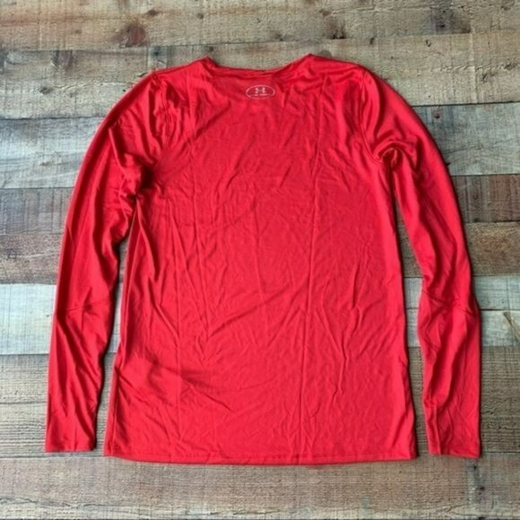 Under armour women's size small red long sleeve athletic workout shirt tee NWT's - Picture 4 of 7
